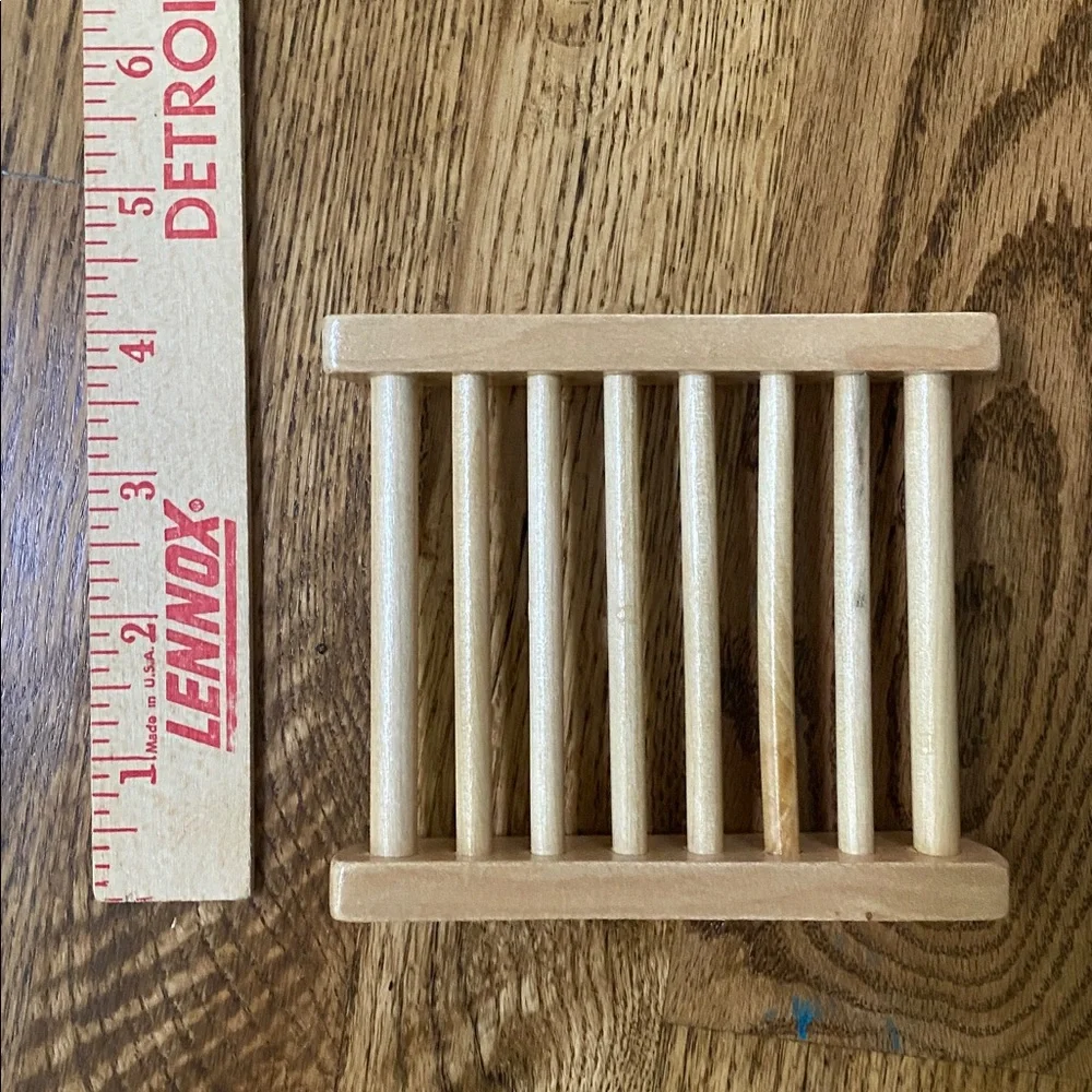 NIB sponge soap rack dish bamboo natural minimalist organization bathroom